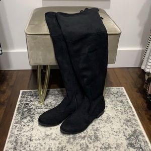 Time and Tru thigh high faux Seuss boots